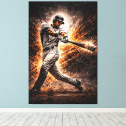 Relentless Impact – Baseball Power Swing Canvas Afdruk