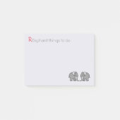 "RElephant to Do" Gray Cute Elephant Pair Post-it® Notes (Voorkant)