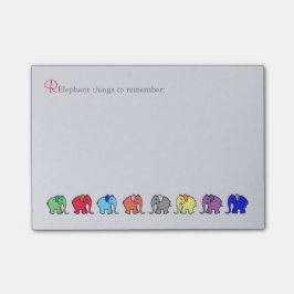 "RElephant to Herinner" Rainbow Colored Elephants Post-it® Notes