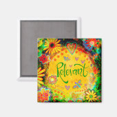 Relevante  Leuk Inspirerende Floral Inspirivity Magneet (Voorkant / Achterkant)