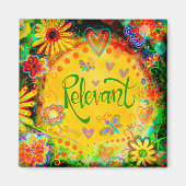 Relevante  Leuk Inspirerende Floral Inspirivity Magneet (Voorkant)