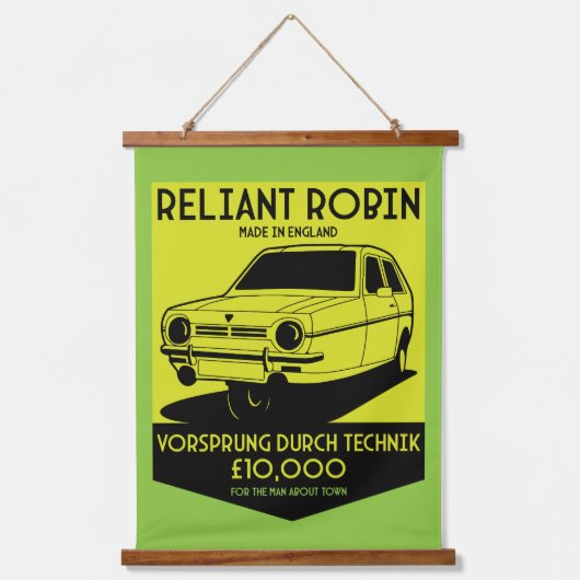 Reliant Robin Britse auto Hangend Wandkleed (Voorkant)