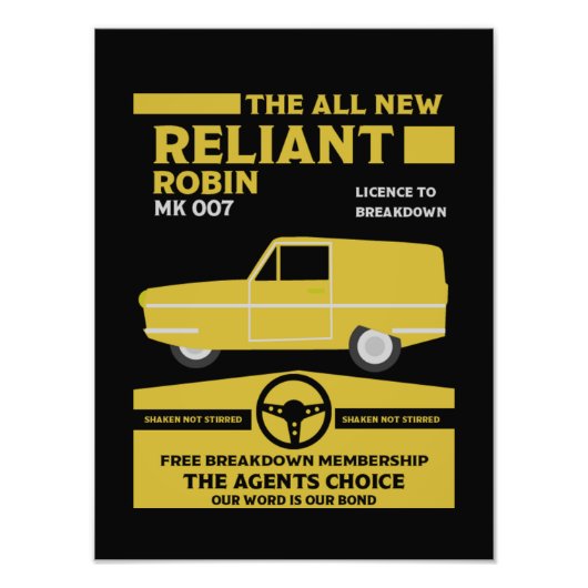 Reliant Robin Car Foto Afdruk (Voorkant)