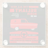Reliant Robin Car Glazen Onderzetter (Achterkant)