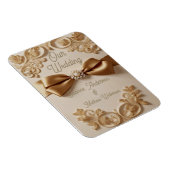 Reliëf Bloemen Bruiloft Uitnodiging – Satijnen Str Magneet (Rechterzijde)