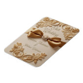 Reliëf Bloemen Bruiloft Uitnodiging – Satijnen Str Magneet (Linkerzijde)