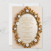 "Reliëf Bloemen Bruiloft Uitnodiging Satijnen Stri (Achterkant)