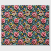 Reliëf Bloemen  Cadeaupapier (Vlak)