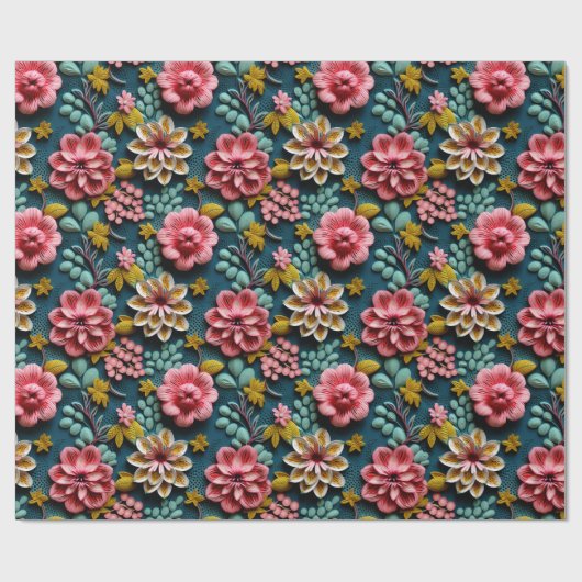 Reliëf Bloemen  Cadeaupapier (Vlak)