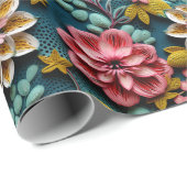 Reliëf Bloemen  Cadeaupapier (Rol Hoek)