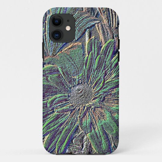 Reliëf Bloemen met Kleur Case-Mate iPhone Case (Achterkant)