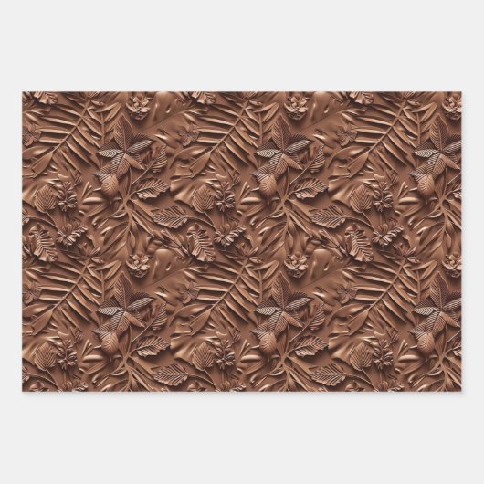 Reliëf Bruintinten Inpakpapier Vel (Voorkant)