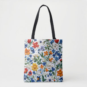 Relief Flower Canvas tas   Elegant bloemontwerp