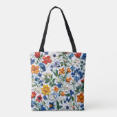 Relief Flower Canvas tas | Elegant bloemontwerp (Achterkant)