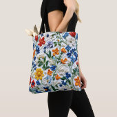 Relief Flower Canvas tas | Elegant bloemontwerp (Dichtbij)