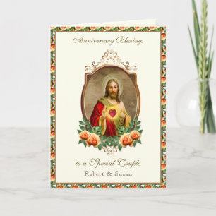 Relief Huwelijksjubileum Jezus Rozen Kaart