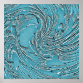 Reliëf in Teal Poster