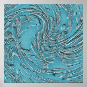 Reliëf in Teal Poster