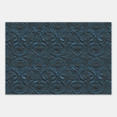 Reliëf in tinten marineblauw inpakpapier vel (Voorkant 2)