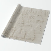 Reliëf Kerstdorp met Kerstman Trein Knutselproject Cadeaupapier (Uitgerold)