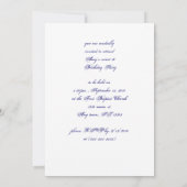 Reliëf Look Blauwe Rol Elegante Uitnodigingen (Achterkant)