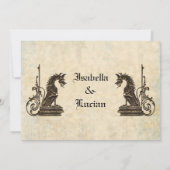 Reliëf Look Draken Goth Huwelijksuitnodigingen Kaart (Achterkant)