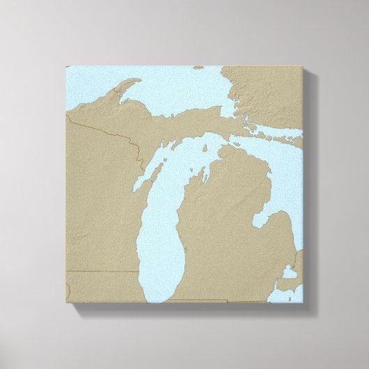 Relief Map van Michigan Canvas Afdruk (Voorkant)