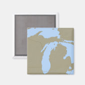 Relief Map van Michigan Magneet (Voorkant / Achterkant)