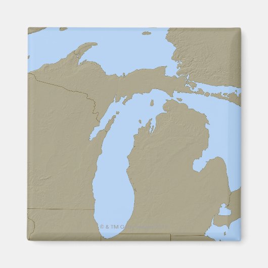 Relief Map van Michigan Magneet (Voorkant)