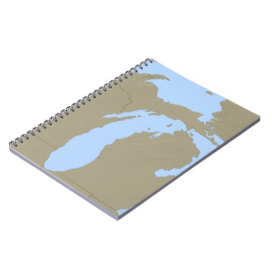 Relief Map van Michigan Notitieboek (Linkerzijde)