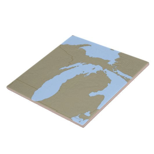 Relief Map van Michigan Tegeltje (Zijkant)