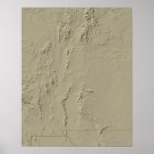 Relief Map van New Mexico Poster (Voorkant)