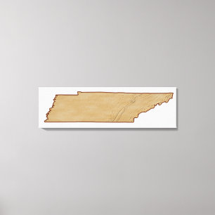 Relief Map van Tennessee Canvas Afdruk