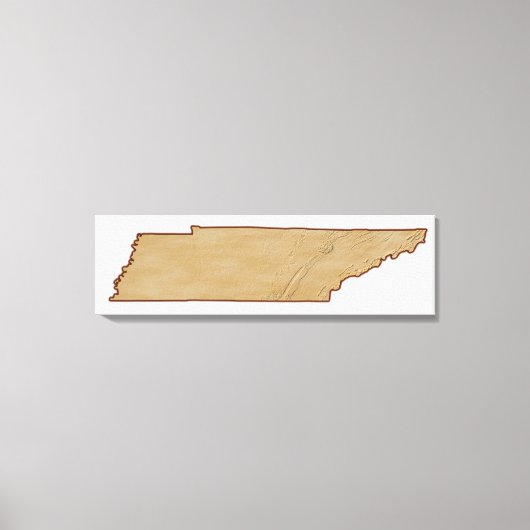 Relief Map van Tennessee Canvas Afdruk (Voorkant)