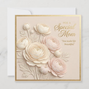 Reliëf Moederdagkaart met bloemen Kaart