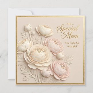 Reliëf Moederdagkaart met bloemen Kaart