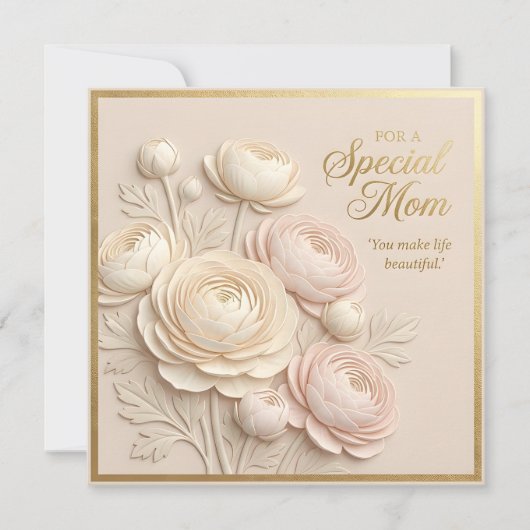 Reliëf Moederdagkaart met bloemen Kaart (Voorkant)