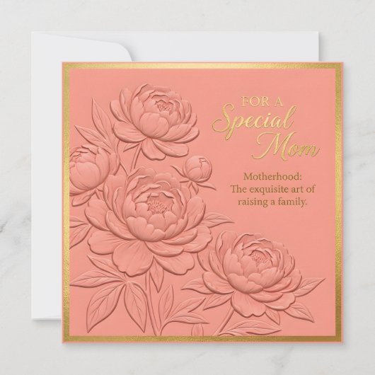 Reliëf Moederdagkaart met bloemen Kaart (Voorkant)