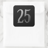 Reliëf Nummer 25 Vijfentwintig Vierkante Sticker (Tas)