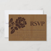  reliëf roos rustieke bruiloft RSVP-kaart RSVP Kaartje (Voorkant)