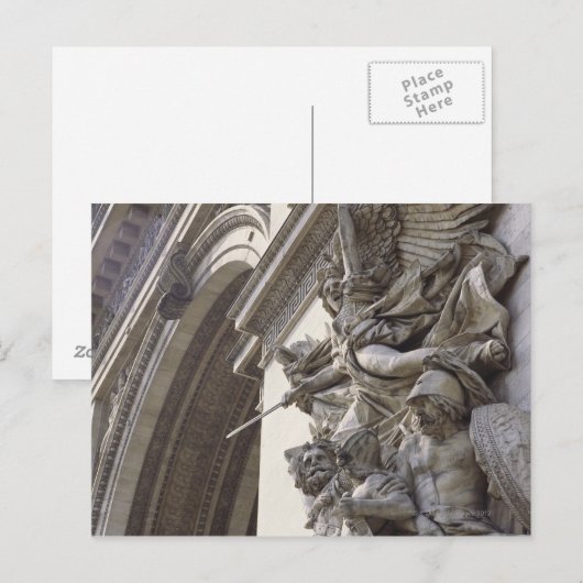 Relief sculpture op Arc de Triomphe in Parijs; Briefkaart (Voorkant / Achterkant)