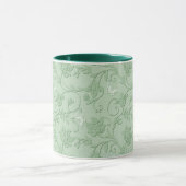 Reliëf Swirls and Butterflies Mok - Mint (Midden)