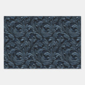 Reliëf Tinten van Marineblauw Inpakpapier Vel (Voorkant)