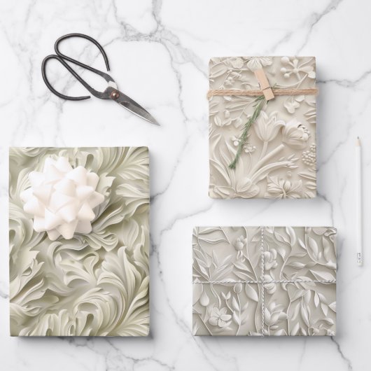 Reliëf tinten wit inpakpapier vel (Voorkant)