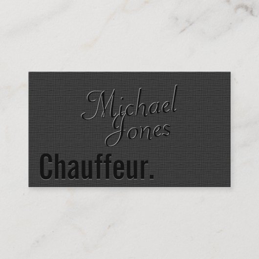 Reliëf Uitzicht Chauffeur Bedrijf Visitekaartje (Voorkant)