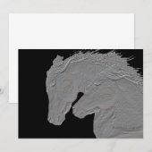 Reliëf uitziende paarden Zwarte achtergrond (Voorkant / Achterkant)