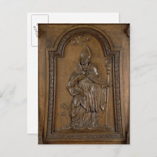 Reliëf van St. Medard Bishop Briefkaart (Voorkant / Achterkant)