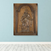 Reliëf van St. Medard Bishop Canvas Afdruk (Insitu (Houten vloer))