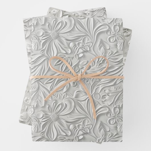 Reliëf Wit Tinten Inpakpapier Vel (In situ)