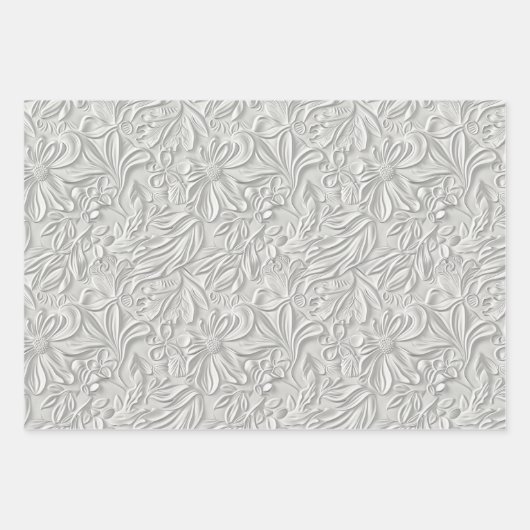 Reliëf Wit Tinten Inpakpapier Vel (Voorkant)